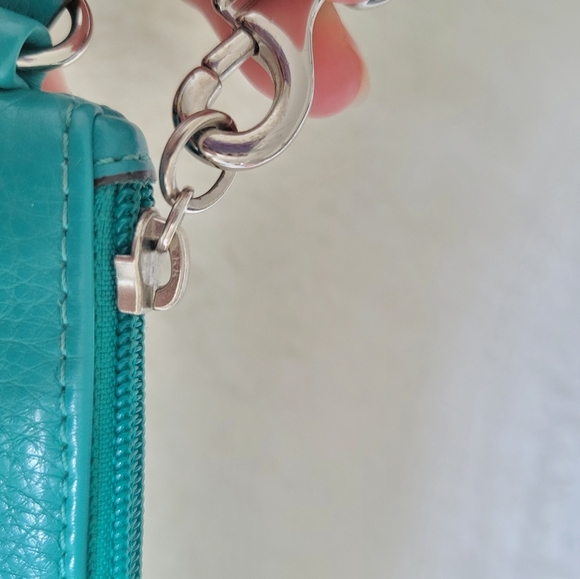 Coach Leather Turquoise Wristlet - Picture 4 of 4
